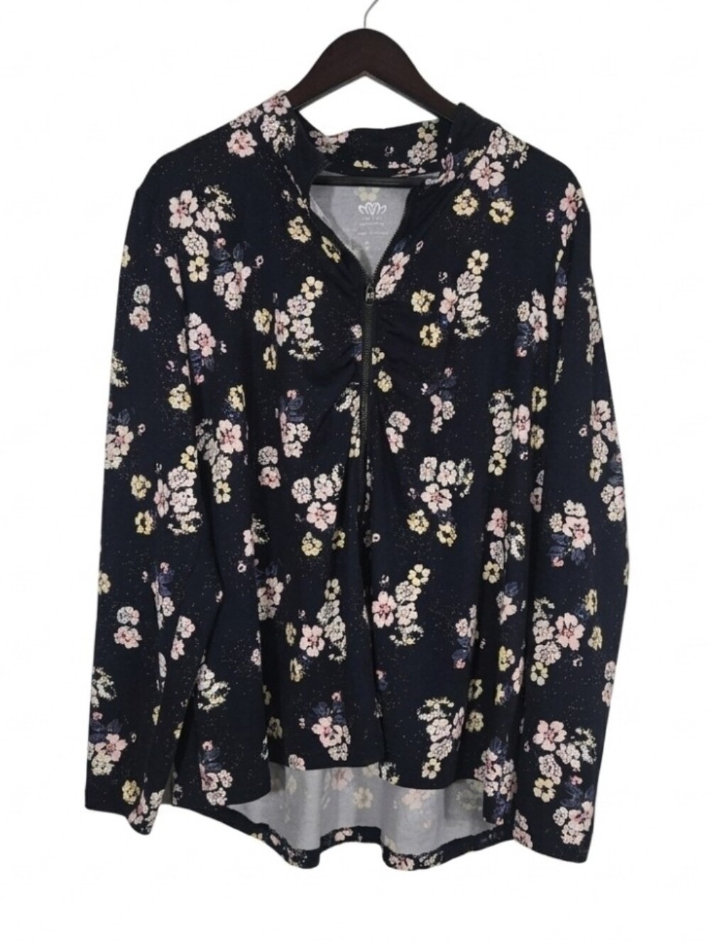 Maurices in motion floral full zip sweatshirt